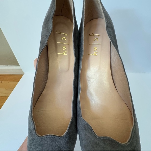 FRENCH SOLE Wave Suede Anthracite Gray Block Heel Pumps 2.5” with Box Size 10.5 - Picture 11 of 15
